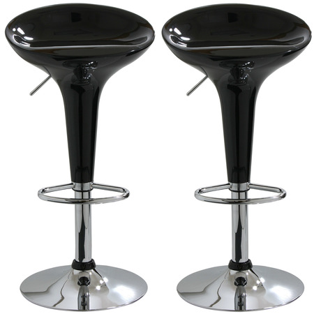 AMERIHOME Modern Sleek Black Bar Stool, PK2 BS103BLKSET